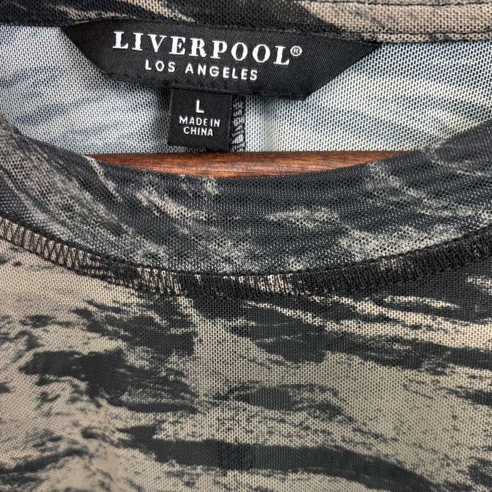 Liverpool Black and Tan Patterned Long Sleeve Shirt - Picture 3 of 5